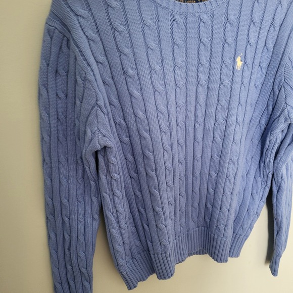 Ralph Lauren Light Blue Cable Knit Sweater - Picture 2 of 10